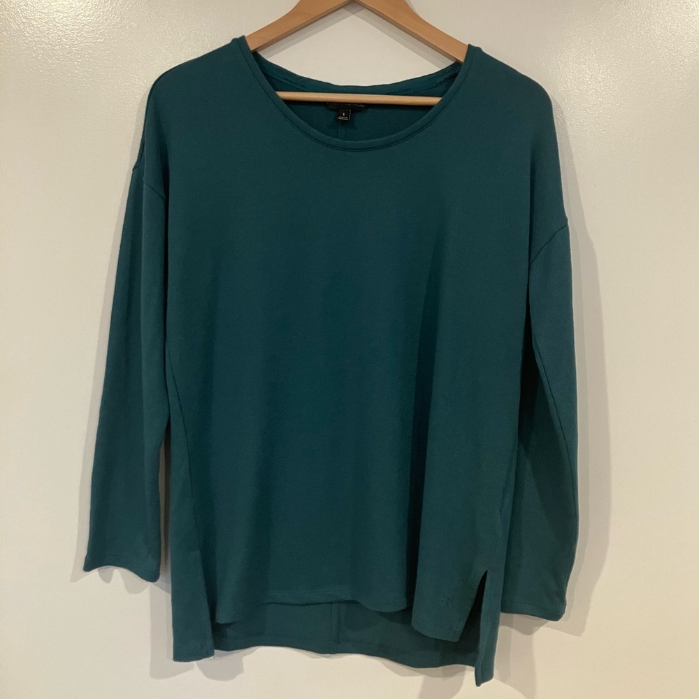 Banana Republic Teal Scoop Neck Long Sleeve Tee